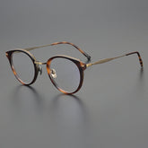 Parle Vintage Acetate Titanium Glasses Frame Round Frames Southood Leopard bronze